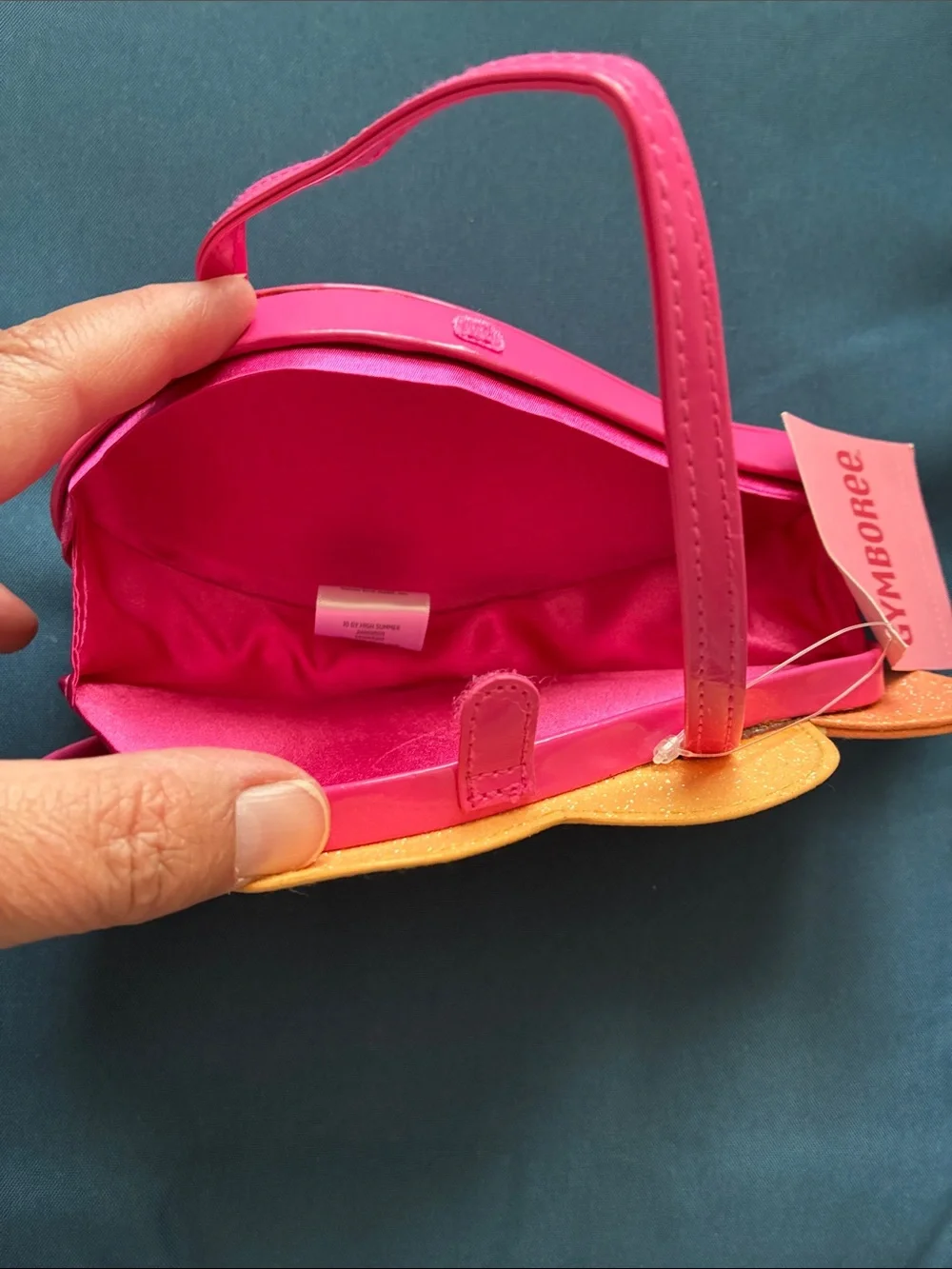 Gymboree Orange Fish Wristlet with Pink Strap and Cream Accents